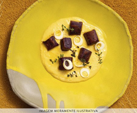 Jogo de Pratos Raso Orgânico Eco Stone Cerrado Amarelo | Westwing