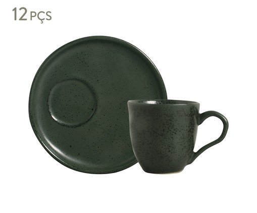 Jogo de Xícaras para Chá Descentralizado Bio Greenery Verde, Preto | WestwingNow