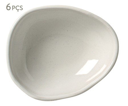 Jogo de Cumbucas Oval Orgânico Glam Branco | Westwing