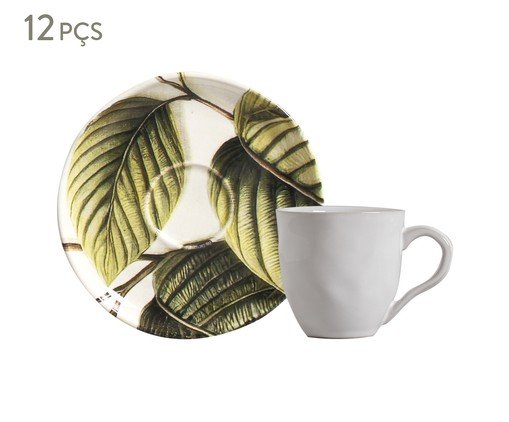 Jogo de Xícaras para Café Bio Éden Floral, Branco | WestwingNow