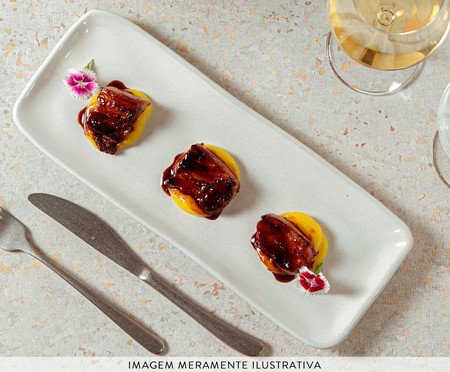 Jogo de Travessas Retangular Pequena Orgânico Glam Branco | Westwing