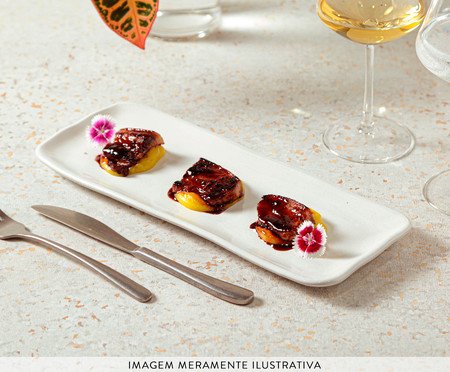 Jogo de Travessas Retangular Pequena Orgânico Glam Branco | Westwing