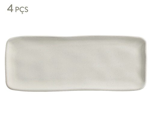 Jogo de Travessas Retangular Pequena Orgânico Glam Branco, Branco | WestwingNow