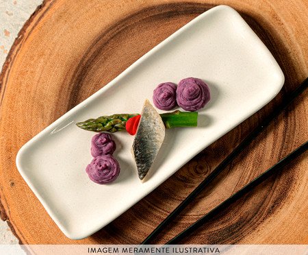 Jogo de Travessas Retangular Pequena Orgânico Glam Branco | Westwing