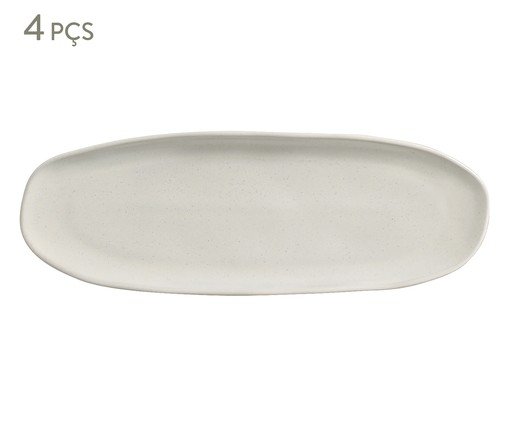 Jogo de Travessas Oval Rasa Orgânico Glam Branco, Branco | WestwingNow