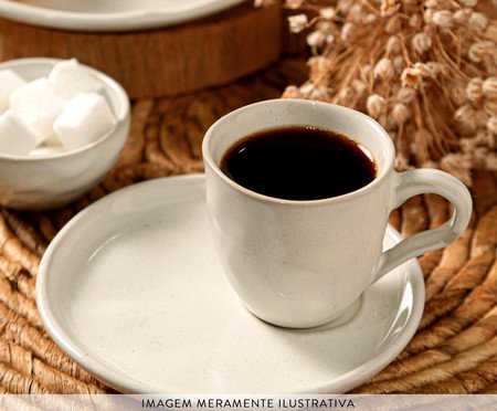 Jogo de Xícaras para Café Descentralizado Bio Glam Branco | Westwing