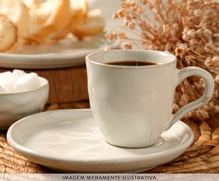 Jogo de Xícaras para Café Descentralizado Bio Glam Branco | Westwing
