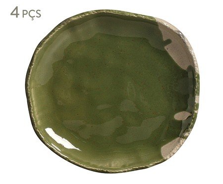 Jogo de Pratos para Sobremesa Eco Stone Amazônia Verde | Westwing