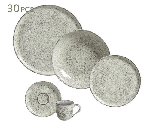 Aparelho de Jantar Bio Pistache Verde Menta, Cinza | WestwingNow