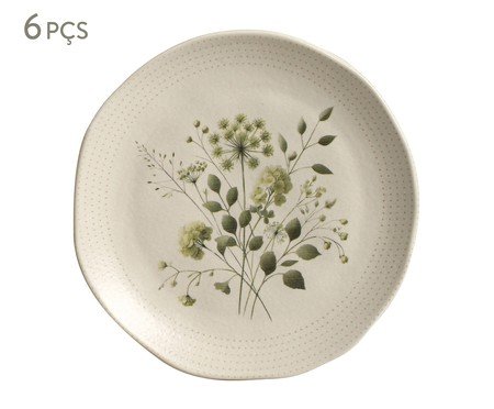 Jogo de Pratos para Sobremesa Orgânico Ammi Floral | Westwing