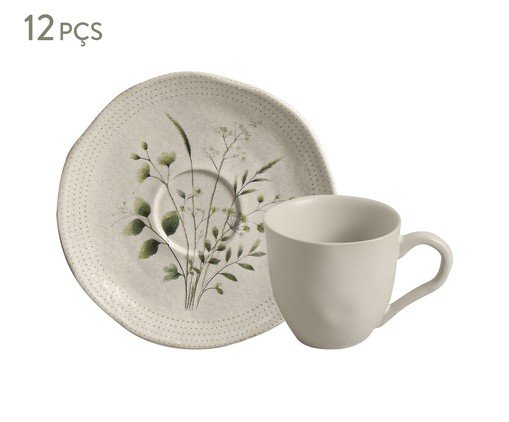 Jogo de Xícaras para Café Orgânico Ammi Floral, Bege | WestwingNow