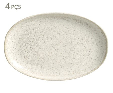 Jogo de Travessas Oval Orgânico Vanilla Cru | Westwing
