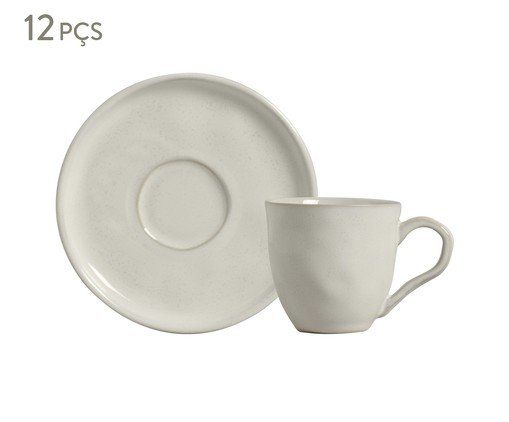 Jogo de Xícaras para Café Bio Glam Branco, Bege | WestwingNow