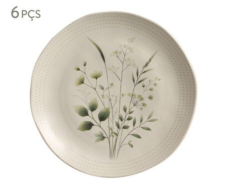 Jogo de Pratos Raso Orgânico Ammi Floral | Westwing