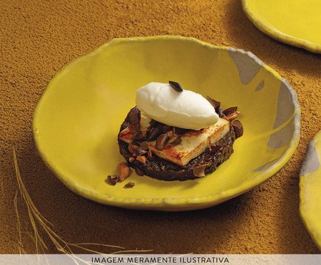 Jogo de Pratos Fundo Orgânico Eco Stone Cerrado Amarelo | Westwing