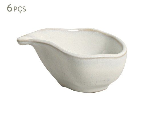 Jogo de Molheiras Oval Orgânico Glam Branco, Cinza | WestwingNow