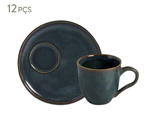 Jogo de Xícaras para Chá Descentralizado Bio Oceano Azul, Preto | WestwingNow