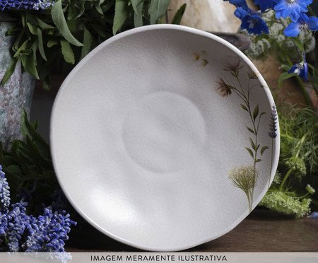 Jogo de Pratos Fundo Orgânico Lavanda Floral | Westwing