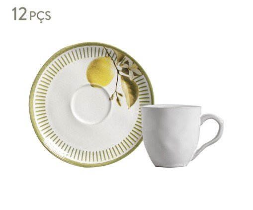 Jogo de Xícaras para Café Bio Lemon Frutas, Branco | WestwingNow