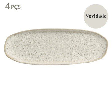 Jogo de Travessas Oval Rasa Orgânico Vanilla Cru | Westwing
