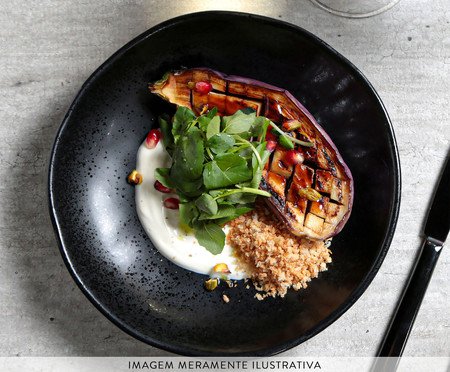 Jogo de Pratos Fundo Orgânico Eclipse Preto | Westwing