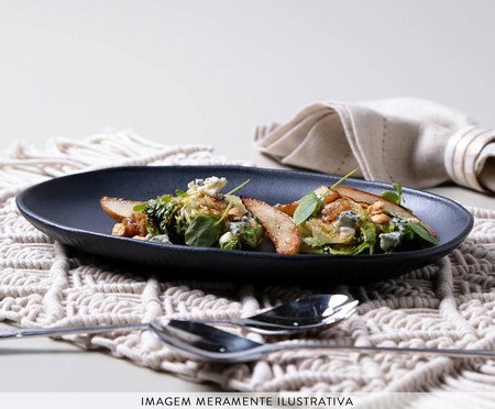 Jogo de Travessas Oval Orgânico Preto Matte Preto | Westwing