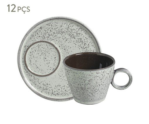 Jogo de Xícaras para Chá Neo Pistache Verde Menta, Cinza | WestwingNow