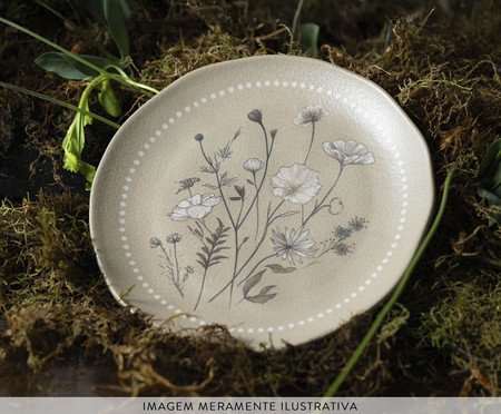 Jogo de Pratos para Sobremesa Orgânico Amana Floral | Westwing