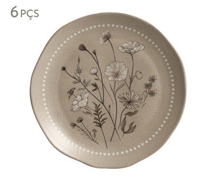 Jogo de Pratos para Sobremesa Orgânico Amana Floral | Westwing