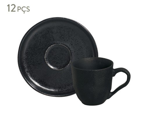 Jogo de Xícaras para Chá Bio Eclipse Preto, Preto | WestwingNow