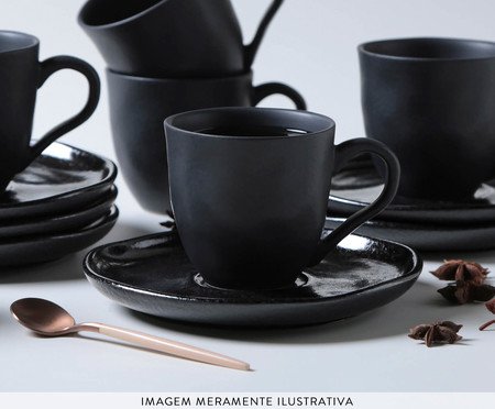 Jogo de Xícaras para Chá Bio Eclipse Preto | Westwing