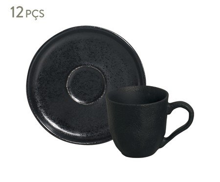 Jogo de Xícaras para Chá Bio Eclipse Preto | Westwing