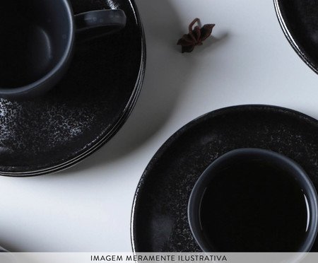 Jogo de Xícaras para Chá Bio Eclipse Preto | Westwing