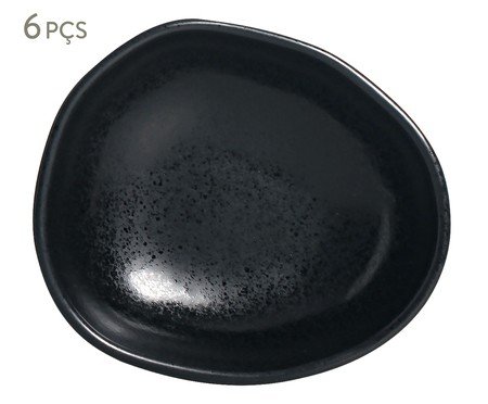 Jogo de Cumbucas Oval Orgânico Eclipse Preto | Westwing