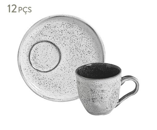 Jogo de Xícaras para Chá Descentralizado Bio Echo Branco, Cinza | WestwingNow