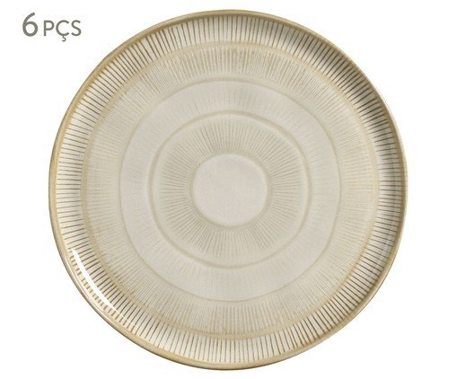 Jogo de Pratos Raso Bio Mirage Étnico, Bege | WestwingNow