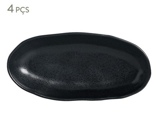 Jogo de Travessas Oval Funda Orgânico Eclipse Preto, Preto | WestwingNow