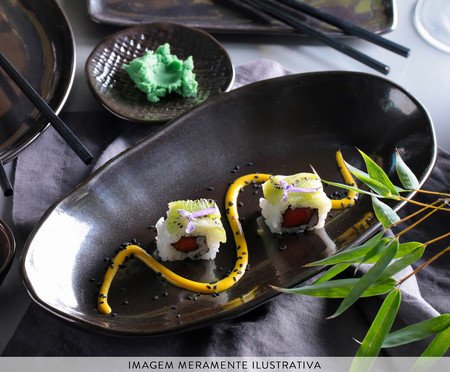 Jogo de Travessas Oval Funda Orgânico Eclipse Preto | Westwing