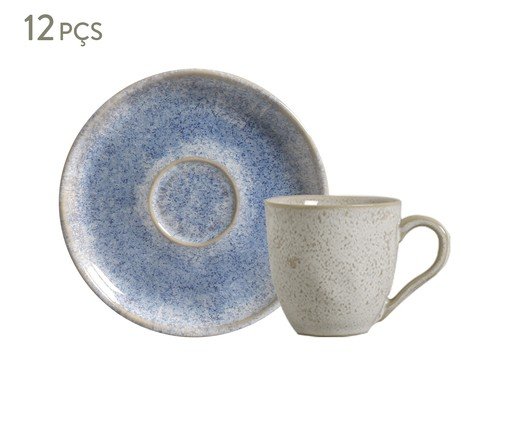 Jogo de Xícaras para Chá Bio Wave Azul, Colorido | WestwingNow