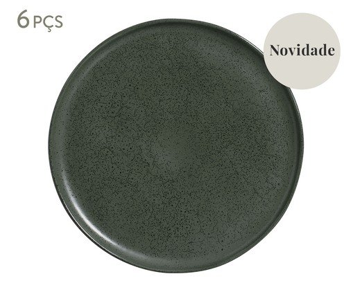 Jogo de Pratos Raso Bio Greenery Verde, Preto | WestwingNow