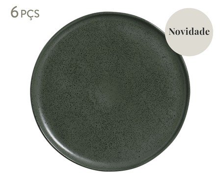 Jogo de Pratos Raso Bio Greenery Verde | Westwing