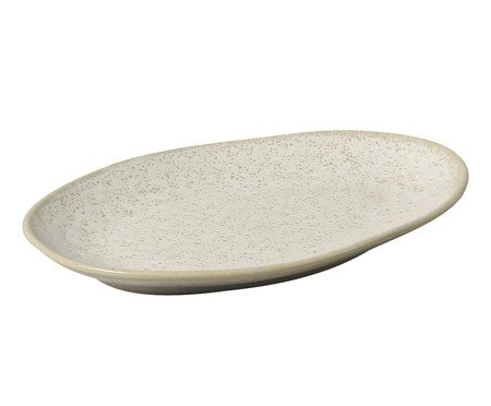 Jogo de Pratos para Sobremesa Oval Orgânico Vanilla Cru | Westwing