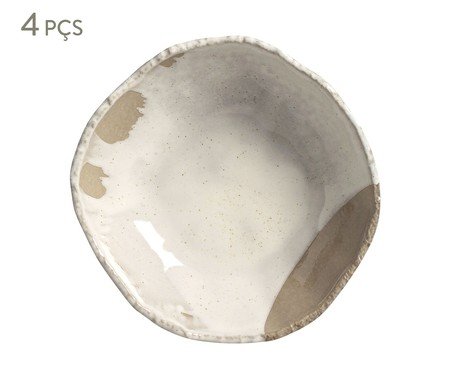 Jogo de Pratos Fundo Orgânico Eco Stone Pampa Branco | Westwing