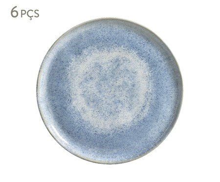 Jogo de Pratos para Sobremesa Bio Wave Azul | Westwing