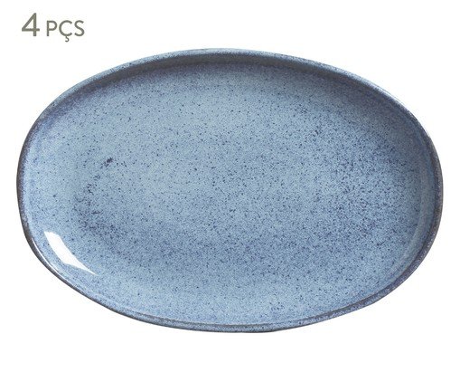 Jogo de Travessas Oval Orgânico Breeze Azul Claro, Azul | WestwingNow