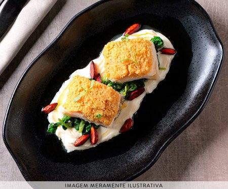 Jogo de Travessas Oval Rasa Média Bio Eclipse Preto | Westwing