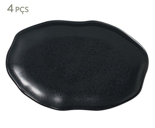 Jogo de Travessas Oval Rasa Média Bio Eclipse Preto, Preto | WestwingNow