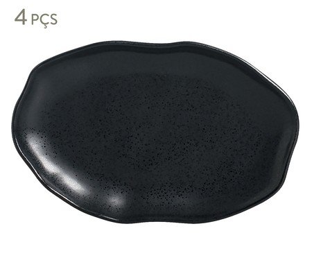 Jogo de Travessas Oval Rasa Média Bio Eclipse Preto | Westwing