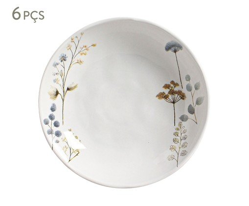 Jogo de Pratos Fundo Bio Bella Floral, Branco | WestwingNow