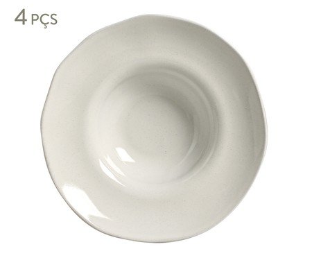 Jogo de Pratos para Massa Orgânico Glam Branco | Westwing